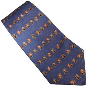 Tommy Bahama Tie Off Island Boca Beach Chairs Blue Tied 100% Silk Tags